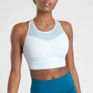 Athleta Gigi Hight Impact Sports Bra Crisscross Straps in Ethreal Blue Size S